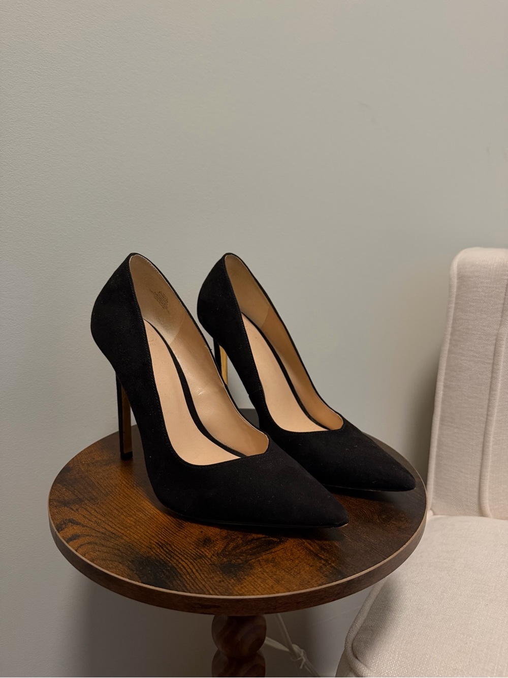 Jennifer Lopez Black Pointed-Toe Suede High Heels